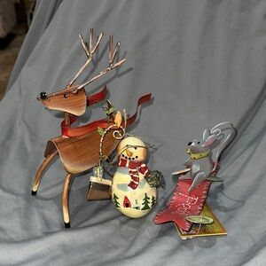 Charming Holiday Reindeer, Mouse and Snowman Decor